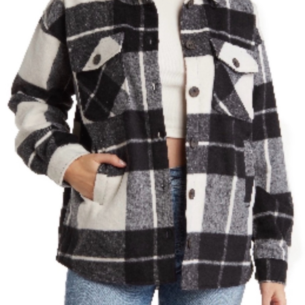 Plaid Black and Gray Women's Jacket